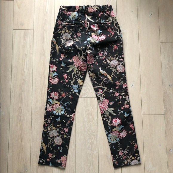 GP&J Baker x H&M Floral Print Ankle Pants in Black Size 6 - Picture 10 of 11